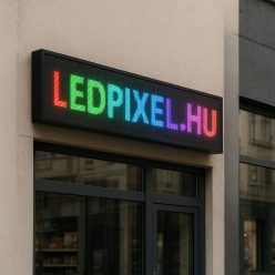   P10 színes kültéri LED fényújság - RGB futófény, 128x32 cm